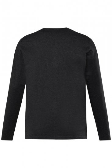 Men+ 383 Majica Henley z dolgimi rokavi Črna - Kratke Majice - Moške kratke majice za močnejše postave