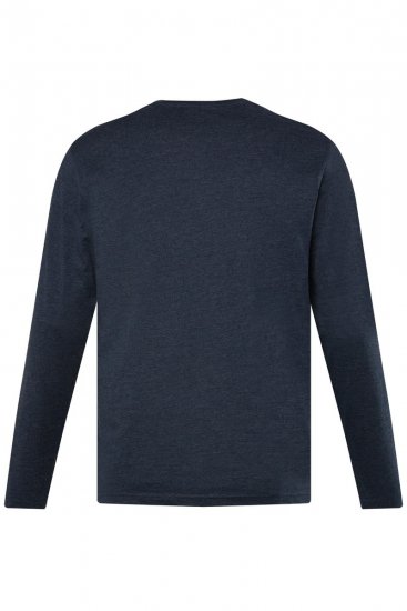 Men+ 383 Majica Henley z dolgimi rokavi Temno modra - Kratke Majice - Moške kratke majice za močnejše postave