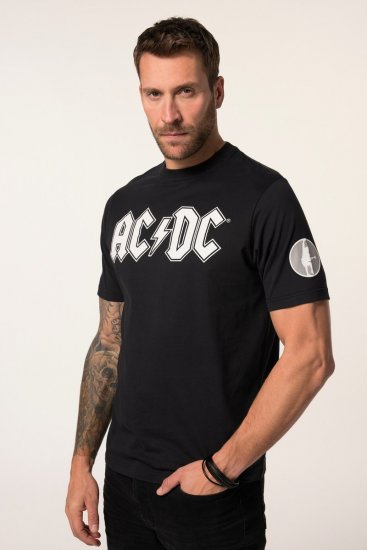 JP1880 AC/DC Classic Logo Band T-Shirt Black - Kratke Majice - Moške kratke majice za močnejše postave