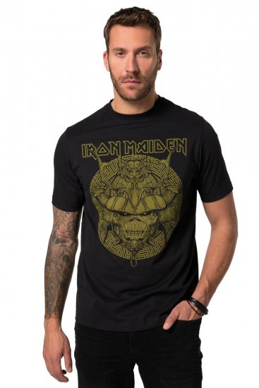 JP1880 Iron Maiden Samurai Eddie T-Shirt Black - Kratke Majice - Moške kratke majice za močnejše postave