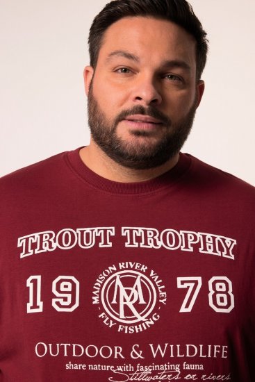 Men+ 424 Majica Trout Trophy Bakreno rjava - Kratke Majice - Moške kratke majice za močnejše postave