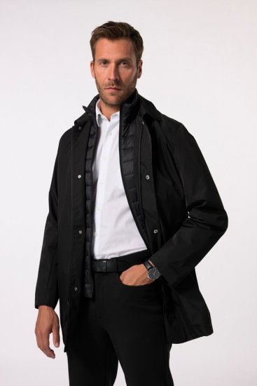 JP1880 Business Coat Zip-out Panel Black - Jakne - Moške bunde za Močnejše Postave