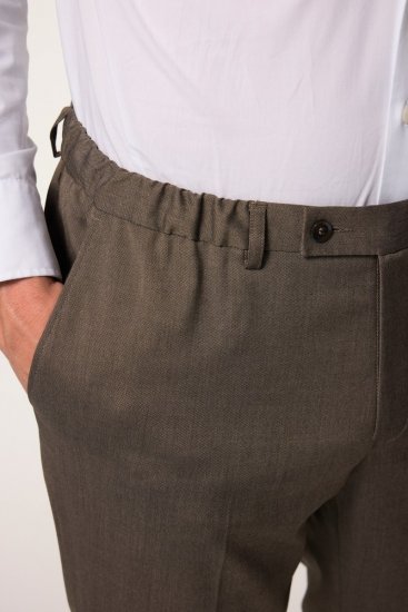 JP1880 Amalfi Flexnamic Hlače za obleko Khaki zelena - Obleke - Velike številke oblek za moške