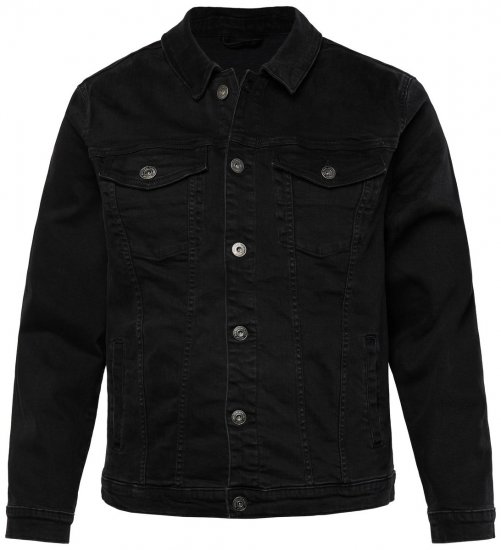 JP1880 836791 Jeans jakna s štirimi žepi Črna - Jakne - Moške bunde za Močnejše Postave