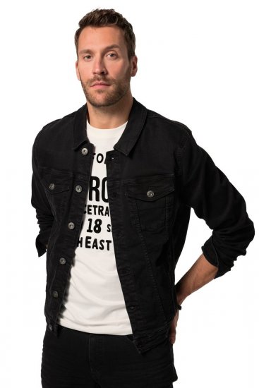 JP1880 836791 Jeans jakna s štirimi žepi Črna - Jakne - Moške bunde za Močnejše Postave