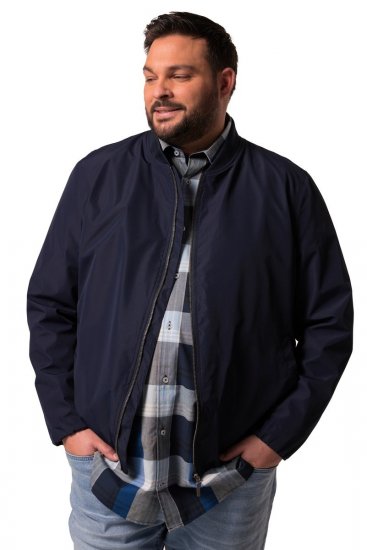Men+ 823 Ultralahka bomber jakna bellyfit Temno modra - Jakne - Moške bunde za Močnejše Postave