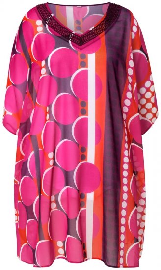 Ulla Popken 836864 Obleka Roza - Kaftani - 