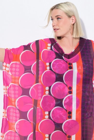 Ulla Popken 836864 Obleka Roza - Kaftani - 