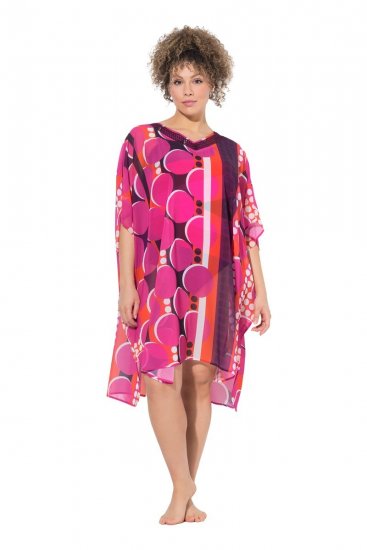 Ulla Popken 836864 Obleka Roza - Kaftani - 