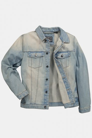 STHUGE 837222 Jeans jakna z naprsnimi žepi Svetlo modra - Jakne - Moške bunde za Močnejše Postave