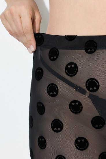 Ulla Popken 837949 Vzorčaste nogavične pajkice Črna - Hlačne nogavice & nogavice - 