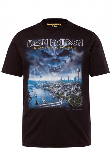 JP1880 Iron Maiden Brave New World T-Shirt Black - Kratke Majice - Moške kratke majice za močnejše postave