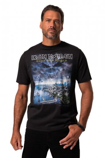JP1880 Iron Maiden Brave New World T-Shirt Black - Kratke Majice - Moške kratke majice za močnejše postave