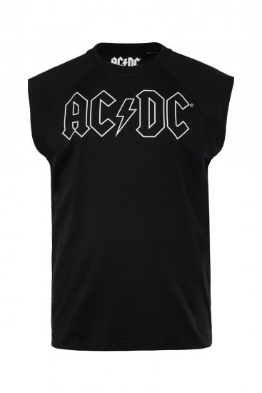 JP1880 AC/DC Classic Logo Band Tank Top Black - Kratke Majice - Moške kratke majice za močnejše postave