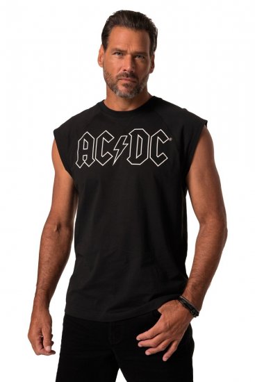 JP1880 AC/DC Classic Logo Band Tank Top Black - Kratke Majice - Moške kratke majice za močnejše postave