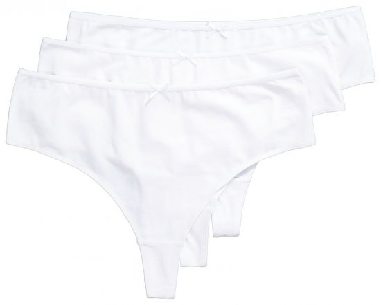 Ulla Popken 838637 Tangice 3 kosa Bela - Spodnjice - 