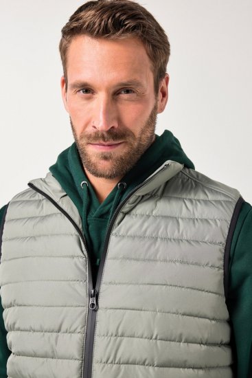 JAY-PI Lightly Quilted Vest with Stomach Fit Grey - Jakne - Moške bunde za Močnejše Postave
