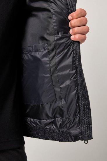JAY-PI Lightly Quilted Jacket with a Hoodie Black - Jakne - Moške bunde za Močnejše Postave