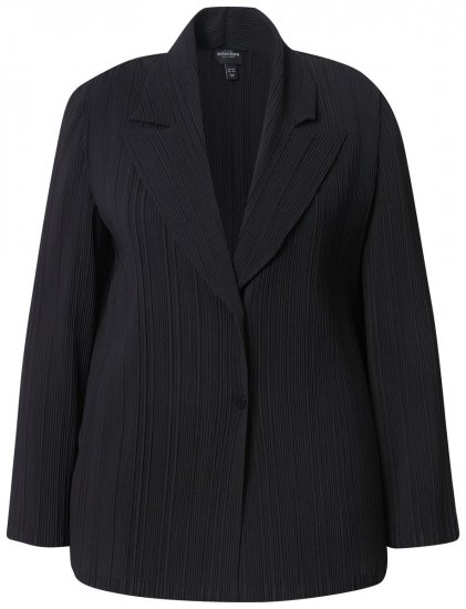 Ulla Popken 839843 Plisiran suknjič Črna - Blazer - Blazerji v velikih velikostih za ženske