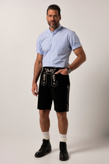JP1880 Shirt Traditional Short Sleeve Checked Light Blue - Srajce - Moške srajce za Močnejše Postave
