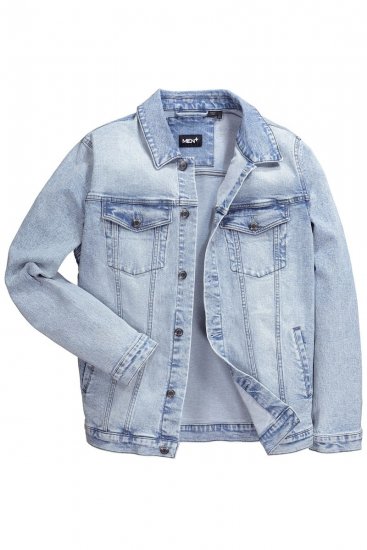 Men+ 394 Jeans jakna z naprsnimi žepi Svetlo modra - Jakne - Moške bunde za Močnejše Postave