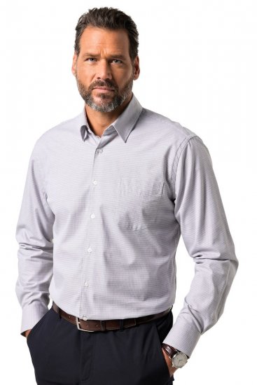JP1880 Business Shirt Long Sleeve Two-Tone Grey - Srajce - Moške srajce za Močnejše Postave