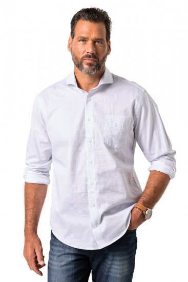 JP1880 Business Shirt Long Sleeve Snow White - Srajce - Moške srajce za Močnejše Postave