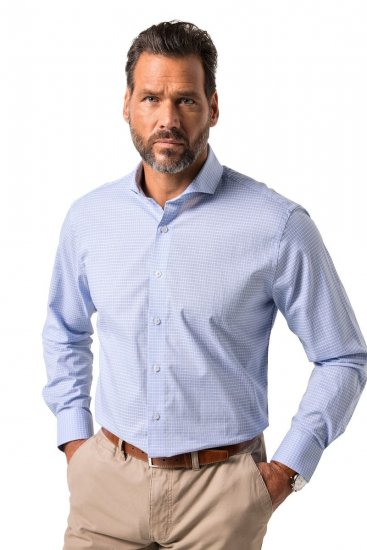 JP1880 Business Shirt Long Sleeve Ice Blue - Srajce - Moške srajce za Močnejše Postave