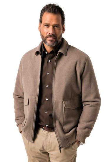 JP1880 Blouson Jacket Lightweight and Warm Brown - Jakne - Moške bunde za Močnejše Postave