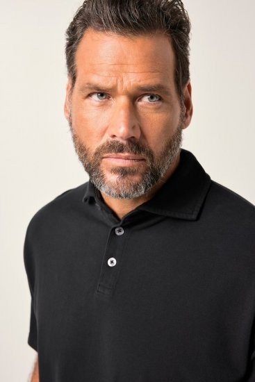 JP1880 Polo Shirt Pique Vintage Black - Polo majice - Moške Polo Majice za Močnejše Postave