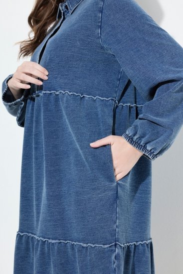 Ulla Popken 840972 Športna obleka z volančki Indigo - Športne obleke - 