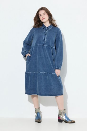 Ulla Popken 840972 Športna obleka z volančki Indigo - Športne obleke - 