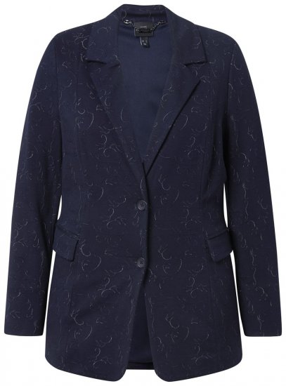 Ulla Popken 841163 Suknjič iz žakardnega jerseyja Temno modra - Blazer - Blazerji v velikih velikostih za ženske