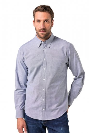 JP1880 Oxford Shirt Long Sleeve Denim Blue - Srajce - Moške srajce za Močnejše Postave