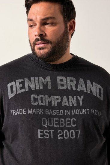 Men+ 612 Majica z dolgimi rokavi Denim Brand Company Črna - Kratke Majice - Moške kratke majice za močnejše postave