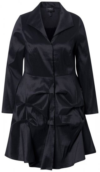 Ulla Popken 842028 Suknjič s peplumom in gubami Črna - Blazer - Blazerji v velikih velikostih za ženske