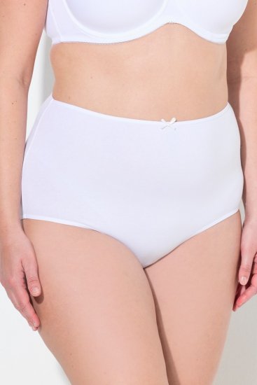 Ulla Popken 842435 Spodnjice z visokim pasom 3 kosa Bela - Spodnjice - 