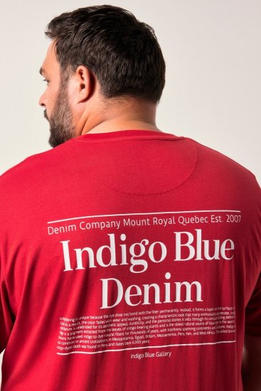Men+ 500 Majica Indigo Blue Denim Temno rdeča - Kratke Majice - Moške kratke majice za močnejše postave
