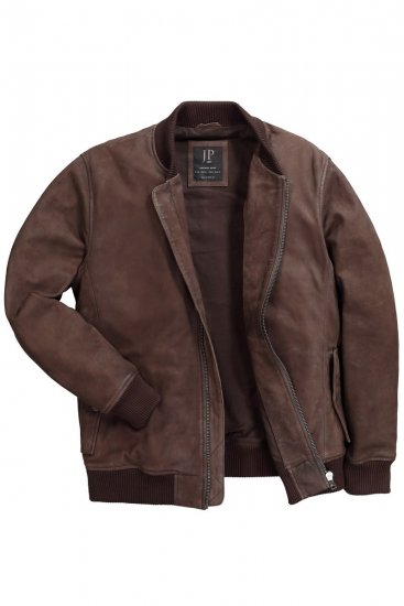 JP1880 Jacket Buffed Nubuck Lamb Leather Brown - Jakne - Moške bunde za Močnejše Postave