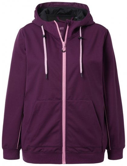 Ulla Popken 843186 Vodoodbojna softshell jakna z odsevniki Vinsko rdeča - Jakne - Jakne za ženske v velikih številkah