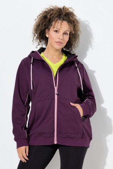 Ulla Popken 843186 Vodoodbojna softshell jakna z odsevniki Vinsko rdeča - Jakne - Jakne za ženske v velikih številkah