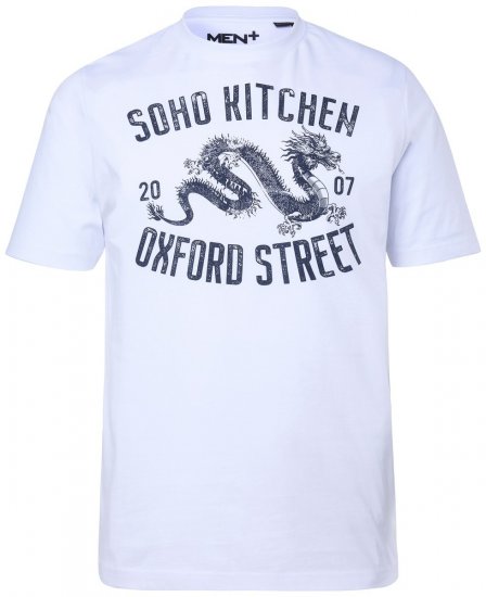 Men+ 298 Majica Soho Kitchen Bela - Kratke Majice - Moške kratke majice za močnejše postave