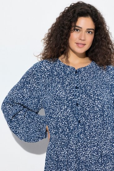 Ulla Popken 844594 Cvetlična midi obleka Temno modra - Midi obleke - Ženske midi obleke večjih velikosti
