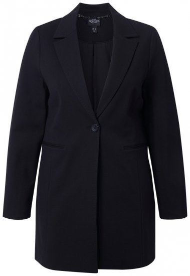 Ulla Popken 844842 Suknjič iz jerseyja Črna - Blazer - Blazerji v velikih velikostih za ženske