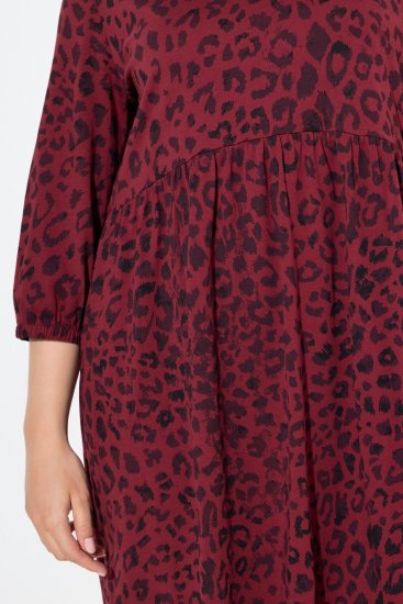 Ulla Popken 844945 Obleka iz jerseyja A-kroja z V-izrezom Slivova - Obleke iz jerseyja - 