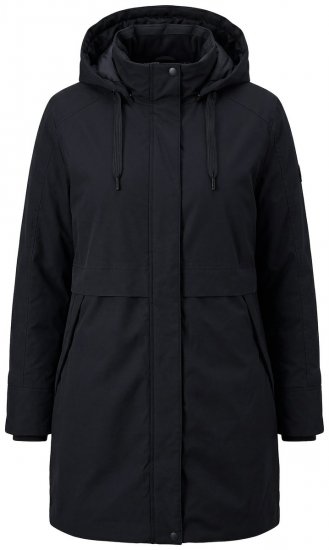 Ulla Popken 845111 Parka Črna - Plašči - Plašči za ženske večjih velikosti