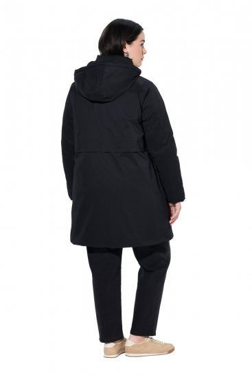 Ulla Popken 845111 Parka Črna - Plašči - Plašči za ženske večjih velikosti