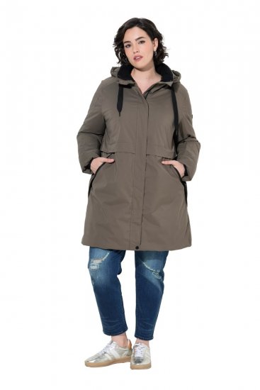 Ulla Popken 845111 Parka Temno zelena - Plašči - Plašči za ženske večjih velikosti