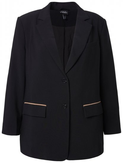 Ulla Popken 845336 Oversize raztegljiv suknjič z dvema gumboma Črna - Blazer - Blazerji v velikih velikostih za ženske