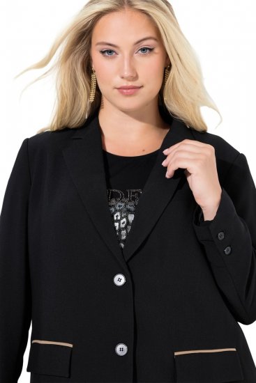 Ulla Popken 845336 Oversize raztegljiv suknjič z dvema gumboma Črna - Blazer - Blazerji v velikih velikostih za ženske